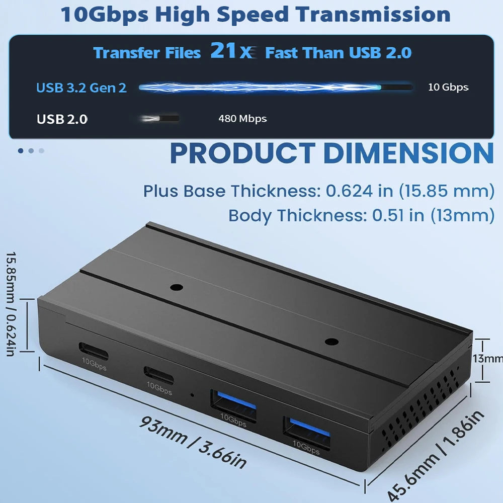 10Gbps Magnetic USB Hub