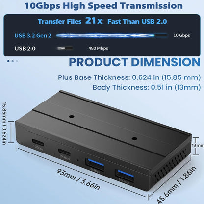 10Gbps Magnetic USB Hub